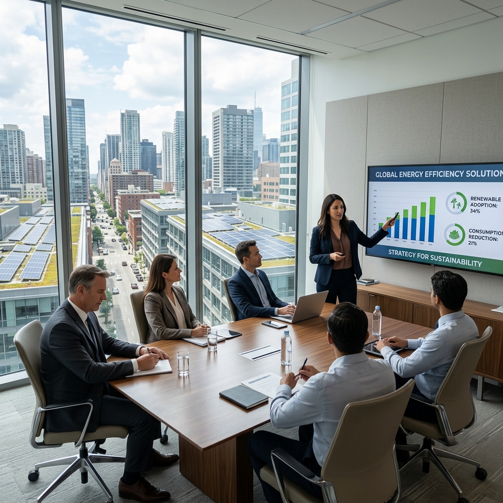 Equipo de consultoría energética ArgenEnergias analizando proyectos de eficiencia